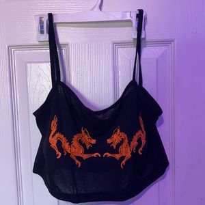 Graphic dragon crop top